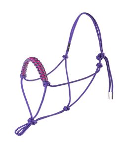 Horse Rope Halter with Stylish Noseband Hollow-out Style Purple