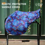 Stretchy Saddle Cover with Prints Chic Blue - Image 4
