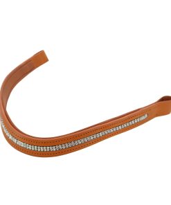 Curved Padded Diamond Browband Oak Brown