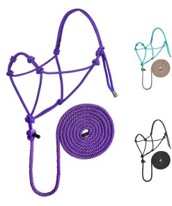 4 Knots Rope Halter with Lead Purple