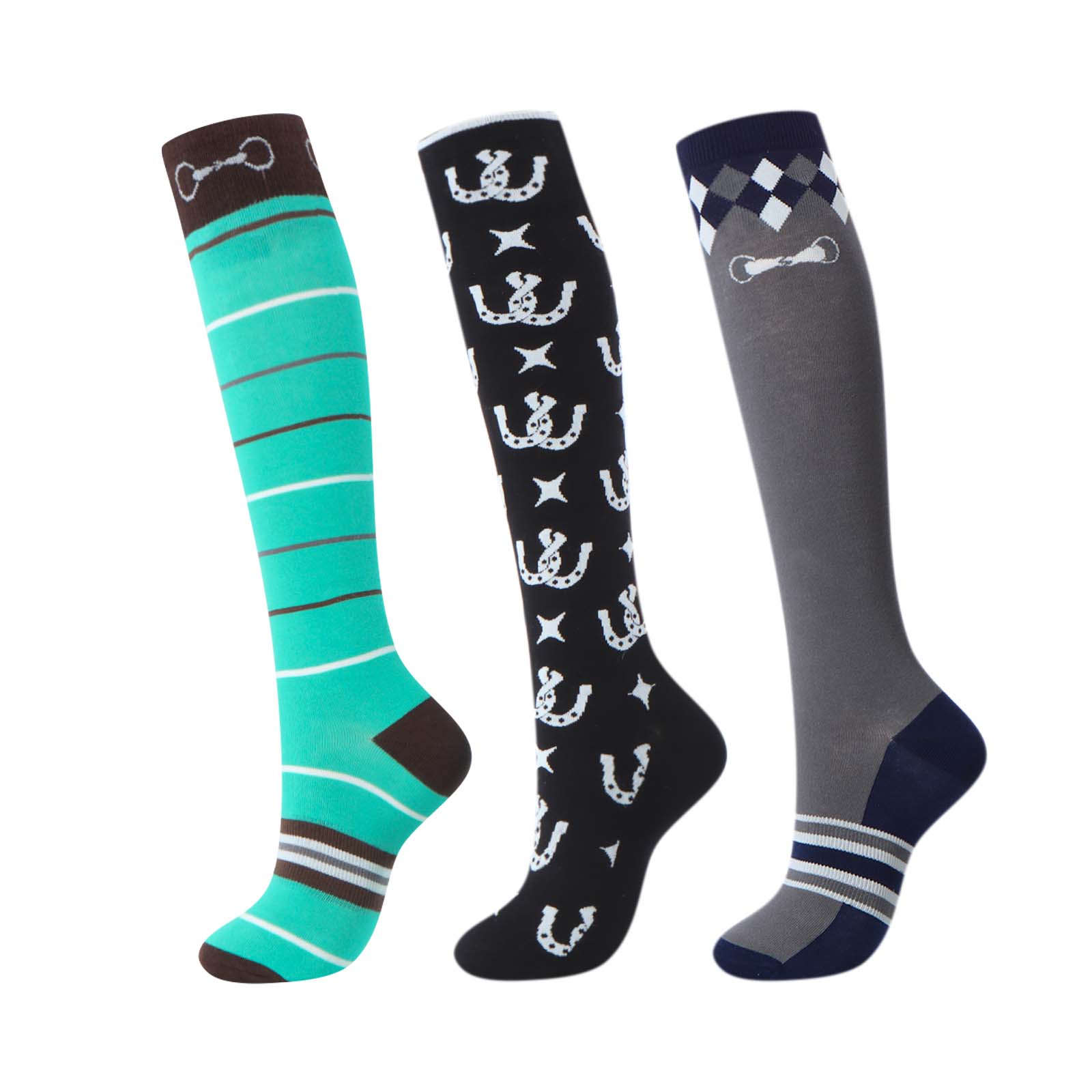 Black Star/Gray Diamond Grid/Green Stripe