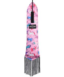 Harrison Howard Smooth Lightweight Adjustable Fastener Nylon Horse Tail Bag with Fringe