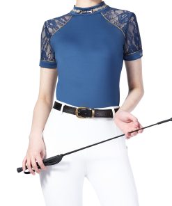 Harrison Howard Women's Slim Fit Show Shirt with Lace Sleeves and Iconic Bit HTSL404