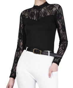 Harrison Howard Ladies Long Sleeve Lace Rider Top HTSL407