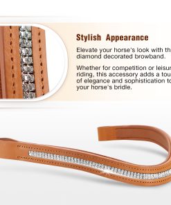 Alternative view of Curved Padded Diamond Browband Oak Brown