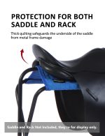 Harrison Howard Saddle Stand Suede Saver Adds Protection to Underside of Saddle Prevents Bar Indentations Secure Saddle Use with Saddle Rack, Saddle Saver Only Blue - Image 2