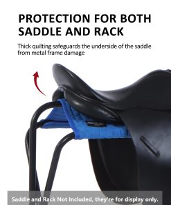 Alternative view of Harrison Howard Saddle Stand Suede Saver Adds Protection to Underside of Saddle Prevents Bar Indentations Secure Saddle Use with Saddle Rack, Saddle Saver Only Blue
