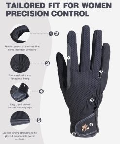 Alternative view of Harrison Howard Women Horse Riding Gloves HG01