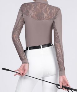 Alternative view of Harrison Howard Women's Long Sleeve Horse Riding Shirt Lace Stand Collar HTSL405