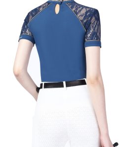 Alternative view of Harrison Howard Women's Slim Fit Show Shirt with Lace Sleeves and Iconic Bit HTSL404
