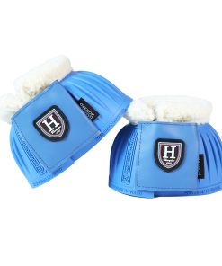 Harrison Howard Rubber Pull-on Bell Boots with Fleece Lining and Extra-Large Leather Touch-Close Tape Hoof in Pairs ?