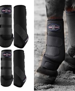 SMB Sport Boots for Horses Pack of 4 - Piano Black, Medium