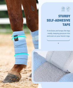 Alternative view of Harrison Howard Horse Polo Wraps Upgrade with Bling Leg Wraps for Horses 4-Pack Fleece Leg Wraps Stable Supplies