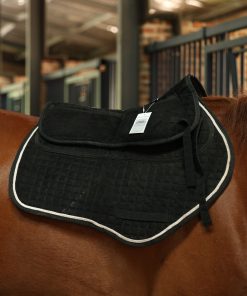 Harrison Howard Pad for Horse Saddles w/ Pockets & Shims, Adjustable Shock-Absorbing Half Pad for Horse Riding & Training