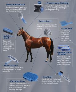 ShineWell 9-Piece Horse Grooming Kit
