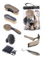 Harrison Howard 7 Pieces Horse Grooming Kit Horse Bathing Supplies Brushes for Grooming with Convenient Organizer Tote