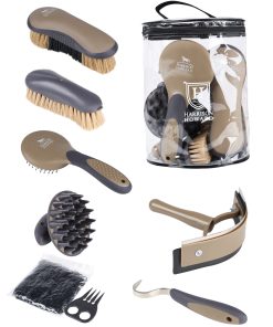 Harrison Howard 7 Pieces Horse Grooming Kit Horse Bathing Supplies Brushes for Grooming with Convenient Organizer Tote