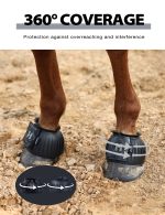 Harrison Howard Rubber Bell Boots Leather Touch-Close Overreach Boots Hoof Protection for Horses Sold in Pairs - Image 4