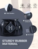 Harrison Howard Rubber Bell Boots Leather Touch-Close Overreach Boots Hoof Protection for Horses Sold in Pairs - Image 5
