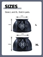 Harrison Howard Rubber Bell Boots Leather Touch-Close Overreach Boots Hoof Protection for Horses Sold in Pairs - Image 7