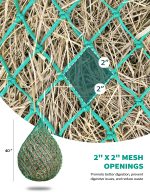 Harrison Howard Slow Feed Hay Net for Horses with 2"x2" Mesh Holes Goat Feeder - Image 2