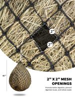 Harrison Howard Slow Feed Hay Net Horse 2 Pcs Horse Feeding Supplies 40" Length with 2" Holes - Image 2