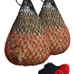 Harrison Howard Dual-Color 40'' Slow Feed Hay Net for Horses with 2"x2" Mesh Holes Goat Feeder 2PCS