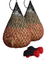 Harrison Howard Dual-Color 40'' Slow Feed Hay Net for Horses with 2"x2" Mesh Holes Goat Feeder 2PCS