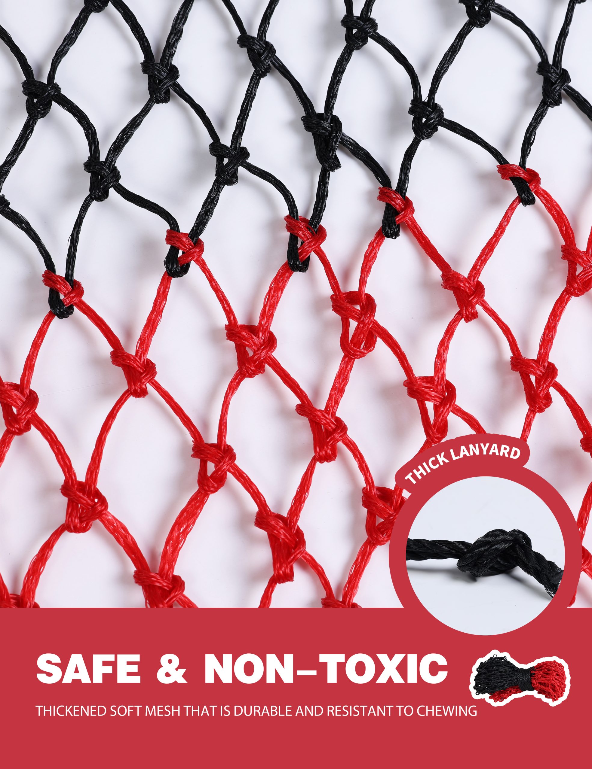 Harrison Howard Dual-Color 40'' Slow Feed Hay Net for Horses with 2"x2" Mesh Holes Goat Feeder 2PCS - Image 3