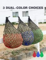 Harrison Howard Dual-Color 40'' Slow Feed Hay Net for Horses with 2"x2" Mesh Holes Goat Feeder 2PCS - Image 5