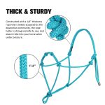 Harrison Howard Rope Halters for Horses Super Sturdy Horse Rope Training Halter with 4 Knot 1/4" Stiff Halter Cord - Image 3
