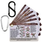 Harrison Howard  Wisdom4Sure Outdoor Waterproof Knot Tying Cards Includes 21 Rope Knots with Mini Carabiner for Activities Including Backpacking, Camping, Scouting and More Portable Knot Cards