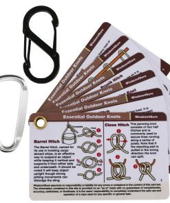 Harrison Howard  Wisdom4Sure Outdoor Waterproof Knot Tying Cards Includes 21 Rope Knots with Mini Carabiner for Activities Including Backpacking, Camping, Scouting and More Portable Knot Cards