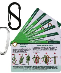 Harrison Howard Wisdom4Sure Rock Climbing Knot Cards Includes 18 Rope Knots for Every Adventure Portable Knot Guide with Mini Carabiner to Clipping to Backpack Pocket Size