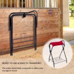 Harrison Howard Saddle Stand Freestanding Full-Size Portable Floor Horse Saddle Rack with Fabric - Image 5