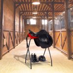 Harrison Howard Saddle Stand Freestanding Full-Size Portable Floor Horse Saddle Rack with Fabric - Image 6