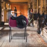 Harrison Howard Saddle Stand Freestanding Full-Size Portable Floor Horse Saddle Rack with Fabric - Image 7