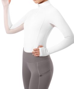 Long Sleeved Equestrian Shirt with Half Mesh Arm HTSS411