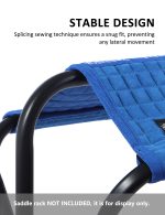 Harrison Howard Saddle Stand Suede Saver Adds Protection to Underside of Saddle Prevents Bar Indentations Secure Saddle Use with Saddle Rack, Saddle Saver Only Blue - Image 4