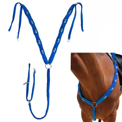 Braided Horse Breast Collar Royal Blue