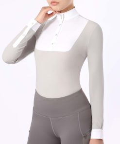 Alternative view of Harrison Howard Women's Equestrian Long Sleeve Riding Top Show Shirt HTSX403