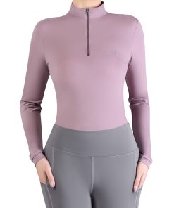 Harrison Howard Women's Equestrian Horse Riding Long Sleeve Shirt 1/4 Zip HTSX301