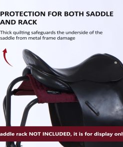 Alternative view of Harrison Howard Saddle Stand Suede Saver Adds Protection to Underside of Saddle Prevents Bar Indentations Secure Saddle Use with Saddle Rack, Saddle Saver Only Burgundy