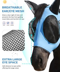 Alternative view of Harrison Howard Horse Fly Mask with Forelock Opening UV -Protection