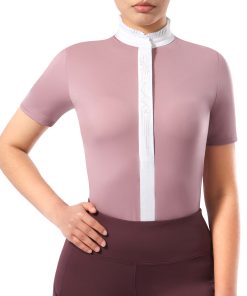 Harrison Howard Women's Equestrian Short Sleeve Riding Top Show Shirt HTSX402